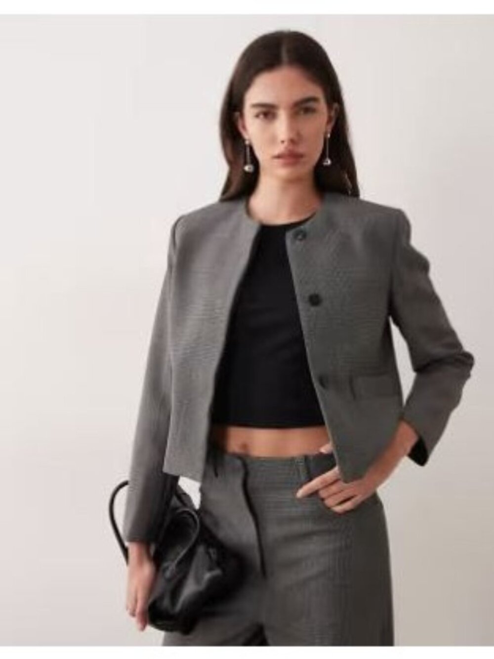 Talbots Blazer Jacket Size 10 Gray Button-Front Size 10 Fully Lined Collarless